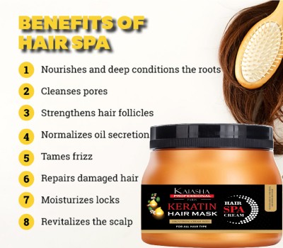 KAIASHA Keratin Real Hair Spa Treatment, Total Hair Repair With Keratin & Mask Cream(200 ml)