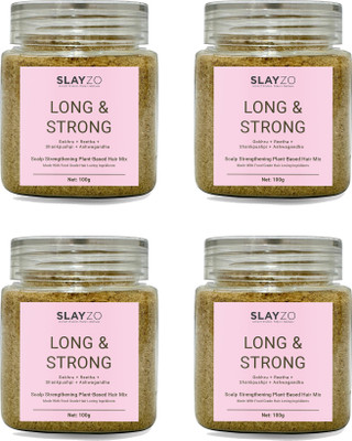 Slayzo Long & Strong Herbal Hair Powder For Hair Growth 100g Each (Pack of 4) 400gm(400 g)