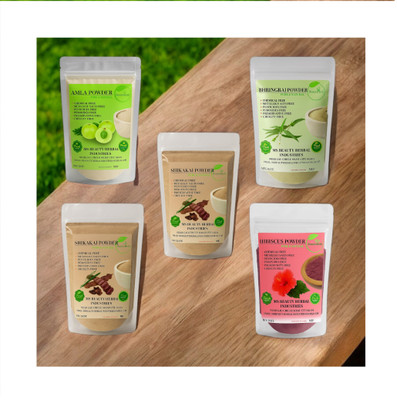 Beautoherb Herb Amla reetha Shikakai Hibiscus Bhringraj Powder(250 g)