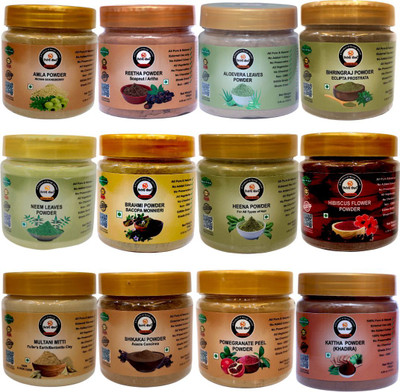 Nirogi Jeevan 12 Powerful Powder– Amla, Reetha, Shikakai, Bhringraj, Hibiscus, & Neem Powder(1350 g)