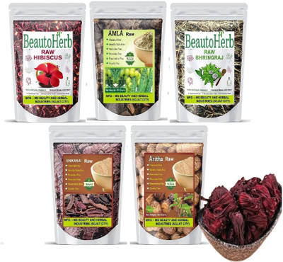 Beautoherb Amla Aritha Shikakai Bringraj Hibiscus Raw men&woman(500 g)