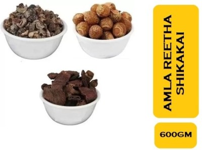 QWGPT Amla Reetha Shikakai dry combo pack of each 50 gram Seed (150 g)(150 g)