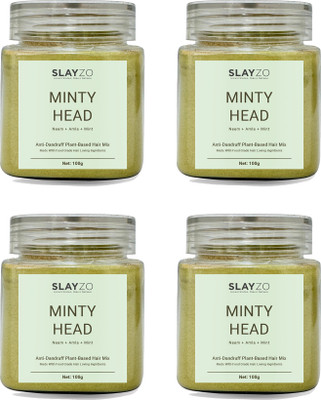 Slayzo Minty Head Herbal Hair Powder For Dandruff 100g Each (Pack of 4) 400gm(400 g)