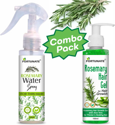 FORTUNATE Organic Rosemary Water + Rosemary Gel For Hair Growth & Skin Glow Men & Women(200 ml)