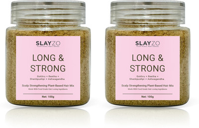 Slayzo Long & Strong Herbal Hair Powder For Hair Growth 100g Each (Pack of 2) 200gm(200 g)