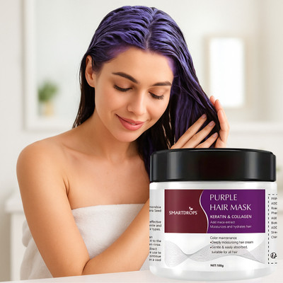 smartdrops Purple Hair Cream | For Manageable Hair Men & Women | Smooth & Fresh Appearance(100 g)
