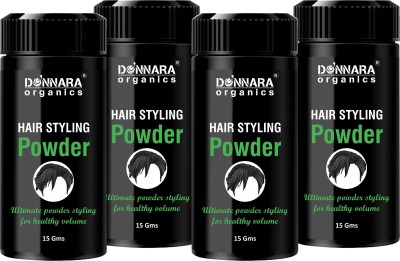 Donnara Organics Hair Volumizing Powder Matte Finish 24hrs Hold Hair Pack of 4 of 15Gm (60 Gms)(60 g)