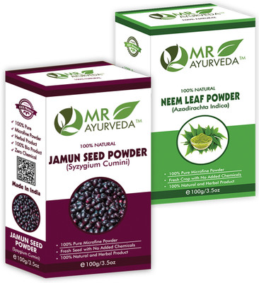 MR Ayurveda Jamun Seed Powder and Neem Powder - Set of 2(200 g)