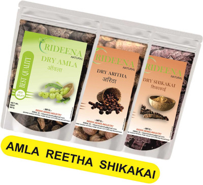 Rideena Pure Dry Amla Reetha Shikakai Row For Hair Pack(300 g)