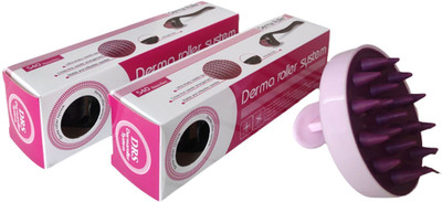 Glovasilk Combo of 2 Derma Rollers & 1 Scalp Massager for Face, Hair & Skin Care(300 g)