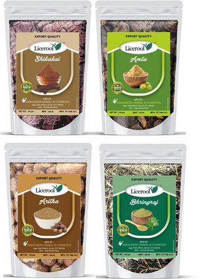 Licerool AMLA REETHA SHIKAKAI BHRINGRAJ HIBISCUS RAW(500 g)