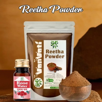 Vanvati Reetha Powder 100g Pure And Natural Hair Health & Hair Care Rose Water(100 g)