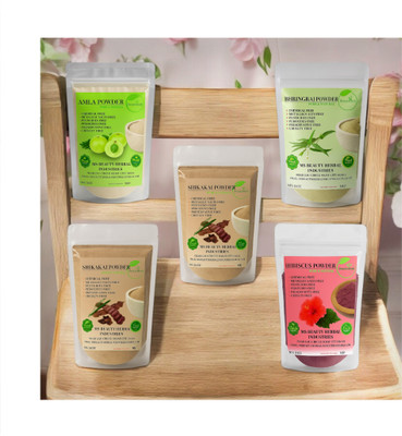 Beautoherb Shine Amla Aritha Shikakai Hibiscus Bhringraj Powder(250 g)