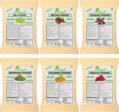 Activeland Amla Reetha Shikakai Bhringraj Hibiscus & Methi Powder for Hair Pack (50g/Each)(300 g)