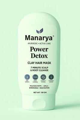 Manarya Ayurvedic Clay Hair Mask | 7 Min Scalp Detox for Hair Fall & Dandruff – 130gm(130 g)