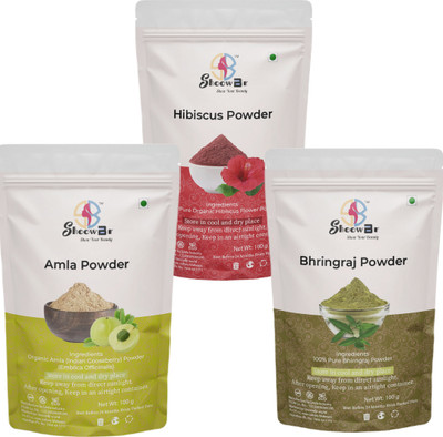Shoowbr NaturalAm la, Hibiscus, Bhringraj Powder No Artifical Colour & Additives.(100 g)