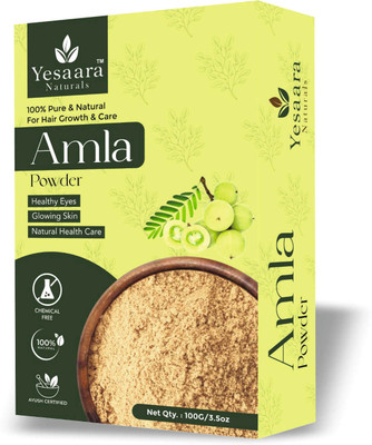 Yesaara Naturals Amla Powder – 100g | Pure Ayurvedic Hair Care for Strong, Shiny & Healthy Hair(100 g)