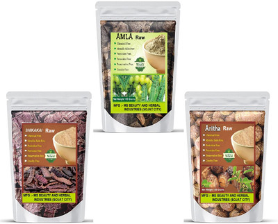 Beautoherb Natural Amla Reetha Shikakai Raw(300 g)