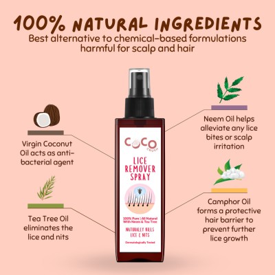 COCO CRUSH Ayurvedic Anti-Lice Combo: Lice Shampoo 50ml; Lice Hair Spray 50ml; & Lice Comb(100 ml)