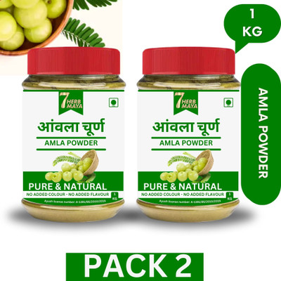 7Herbmaya Amla Powder For Hair Growth | Amla Churan for Hair Care PACK 2 EACH 1KG(2000 g)