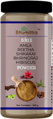 Bhumittra Amla Reetha Shikakai Bhringraj Hibiscus Powder 150 g | 5 in 1 Natural Powder(150 g)