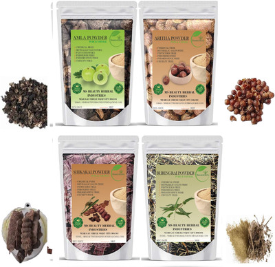 Beautoherb Pure Amla Reetha Shikakai Bhringraj Raw For Hair Shampoo & Hair Shine(400 g)
