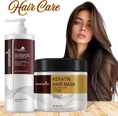 smartdrops Keratin Smoothing Treatment Shampoo & Mask for Frizz Control | Hair Care Combo(2 Items in the set)