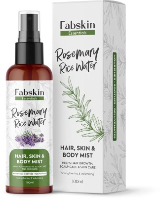 Fabskin Rosemary Water Spray For Hair Growth, 3 in 1 Hair, Scalp & Body Mist, Rice Water(100 ml)