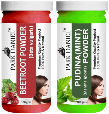 PARK DANIEL Premium Beetroot Powder & Pudina(Mint)Powder Combo Pack of 2 Jars of 100 gms(200 gms)(200 g)