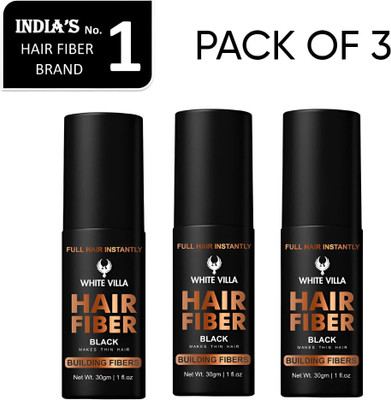 Whitevilla hair fiber black | hair building fiber black(90 g)