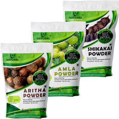 Natural health Products Aritha Amla & Shikakai Powder Hair Care(Growth, Fall, Color, Conditioner) Combo(300 g)