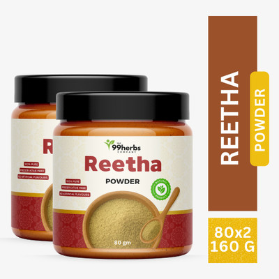 The 99 Herbs Company Reetha Powder 80g (Pack of 2) – Natural Hair Cleanser(80 g)