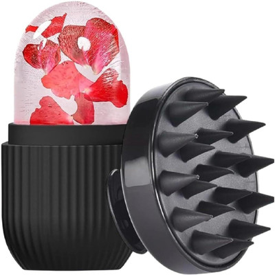 Kwaanie Ice Face Roller Massager,Ice Cube Roller For Face, Eyes And Neck Naturally Conditioning And Skin With Hair Scalp Massager(2 Items in the set)