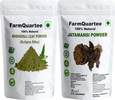 FarmQuartee Pure & Natural Bhringraj & Jatamansi Powder- For Skin & Hair Combo Pack (2x100)(200 g)
