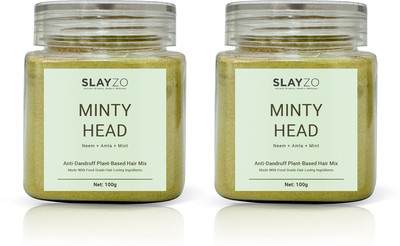 Slayzo Minty Head Herbal Hair Powder For Dandruff 100g Each (Pack of 2) 200gm(200 g)