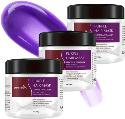 smartdrops Purple Keratin Formula |Deep Moisture Purple Hair Mask for All Hair Types(300 g)