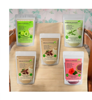 Beautoherb combo Amla Aritha Shikakai Hibiscus Bhringraj Powder(250 g)