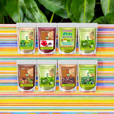 Beautoherb Fresh Amla,Reetha,Shikakai,Bhringraj,Hibiscus,Brahmi,Indigo,Henna Smoothing(397 g)