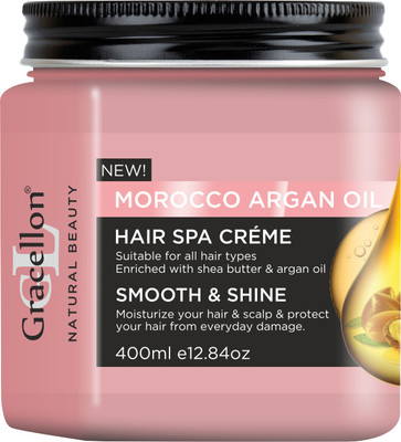 Gracellon Argan Oil Hair Spa Crème With Shea Butter For Smooth & Shiney Hair(400 ml)