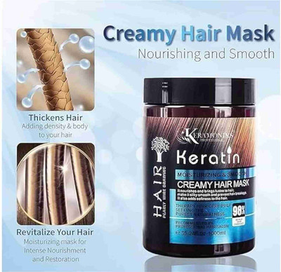 Keramoniks Creamy Keratin Hair Mask for Moisturizing & Smooth Hair(1000 ml)