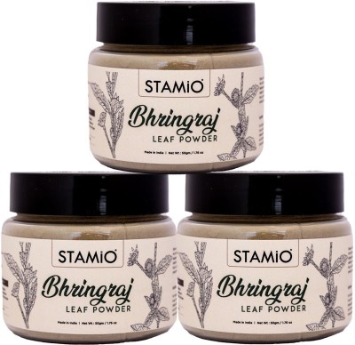 STAMIO Pure Bhringraj Powder for Hair Growth, Eclipta Alba/False daisy Powder for Hair, Scalp Care (50gm, Pack of 3)(150 g)