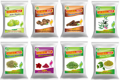 HERBALHUT Amla reetha shikakai neem bhringraj hibiscu inidgo henna(400 g)