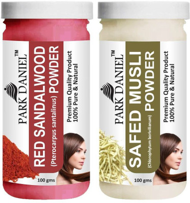 PARK DANIEL Premium Red Sandalwood Powder & Safed Musli Powder Combo Pack of 2 Jars of 100 gms(200 gms)(200 g)
