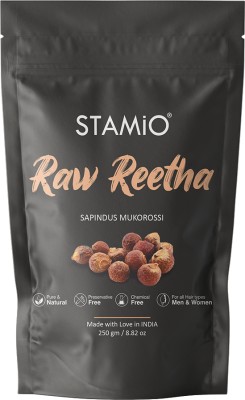 STAMIO Raw Reetha 250 gm for Hair Wash, Dry Aritha, Natural Cleanser, Whole Soapnuts(250 g)