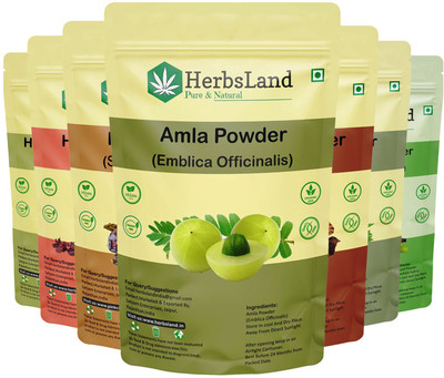 HerbsLand Amla Ritha Shikakai Bhringraj Hibiscus powder for Natural conditioning & shampoo(450 g)