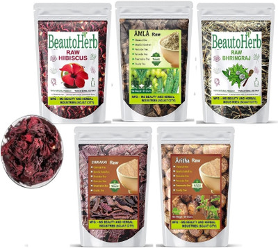 Beautoherb Amla Aritha Shikakai Bringraj Hibiscus Raw Anti(500 g)
