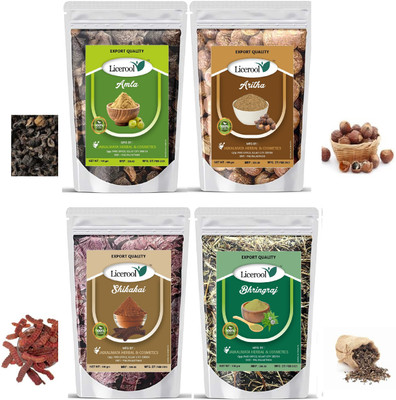 Licerool Amla Reetha Shikakai Bhringraj Raw hair(400 g)