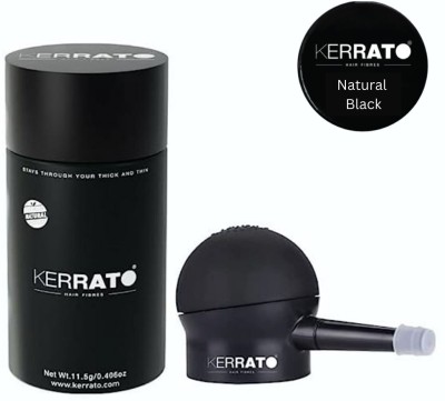 KERRATO HAIR FIBRES for Thinning Hair 11.5 gm (Natural Black) and Kerrato Hair Fibre Pump Applicator(11.5 g)