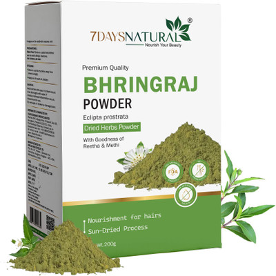 7days natural Pure Bhringraj Powder For Hair Growth | For Eating | Hair Mask | Hair Fall(200 g)