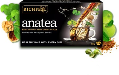 RICHFEEL Ana Tea | Green Tea for Hair Regrowth | Brahmi & Amla 50 g (25 sachets)(50 g)